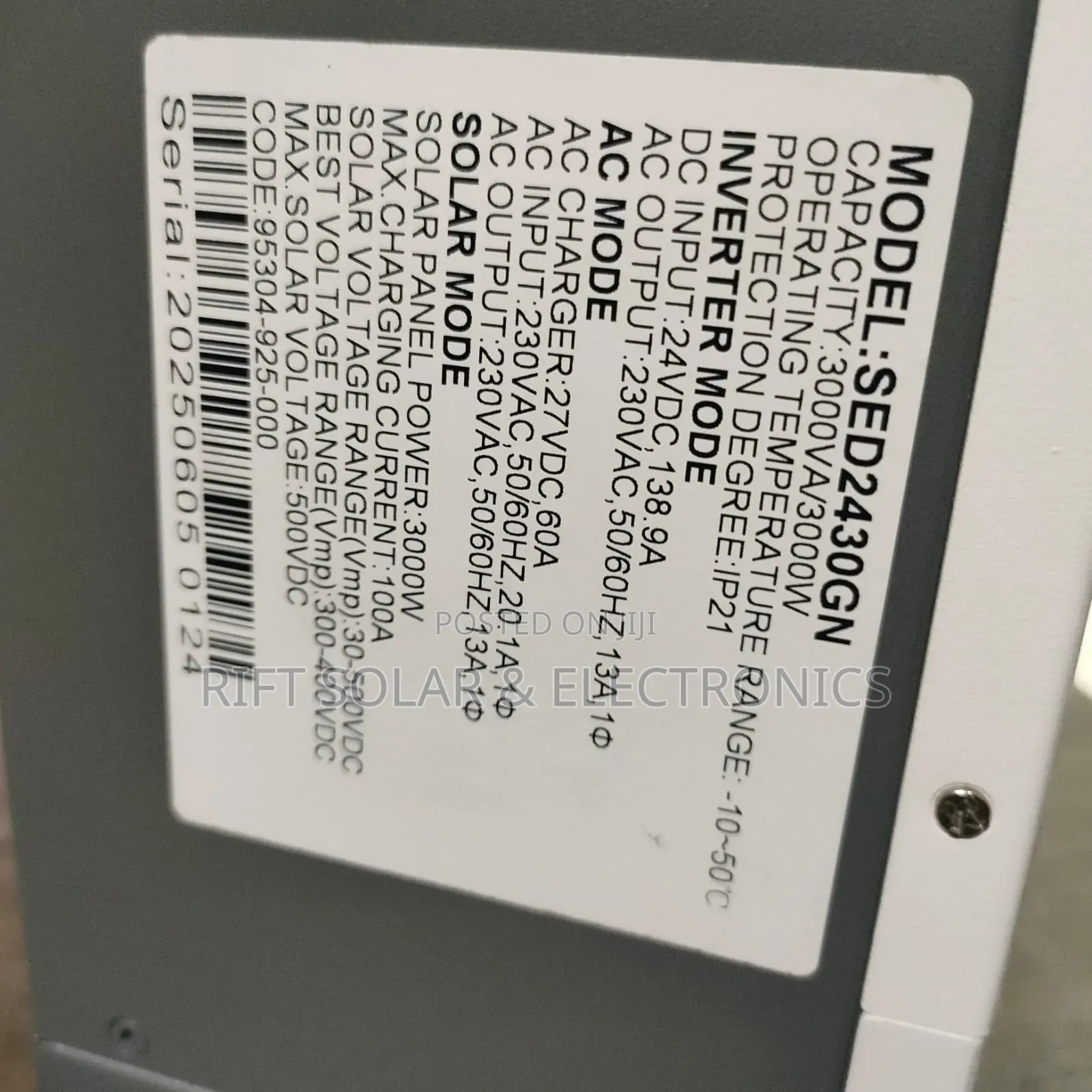 New Arrival (3000 Watts - 24v) Smart Hybrid MPPT 60a Solar Inverter