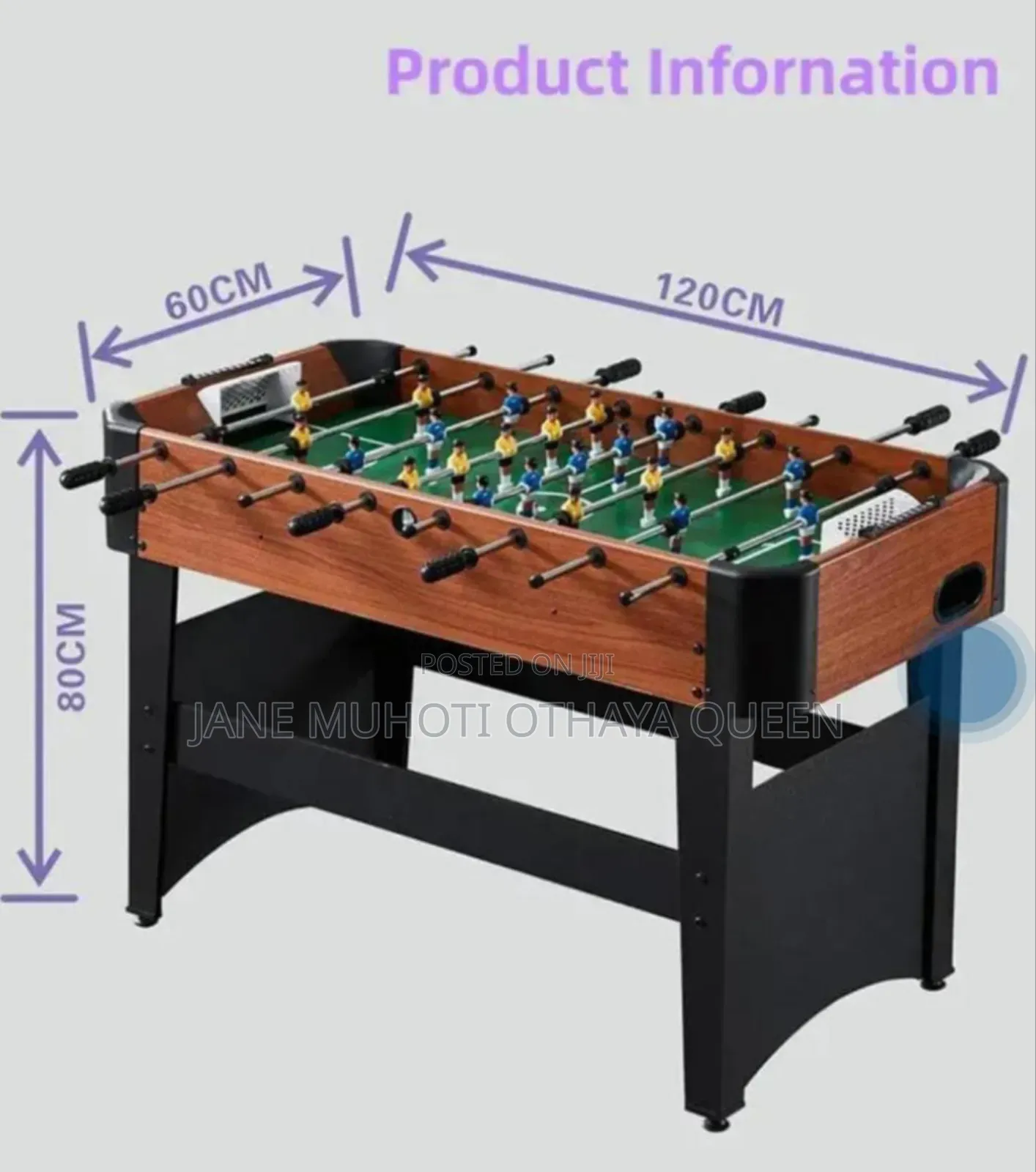 47-inch Indoor Football Table With Fixed Scorer Rounded