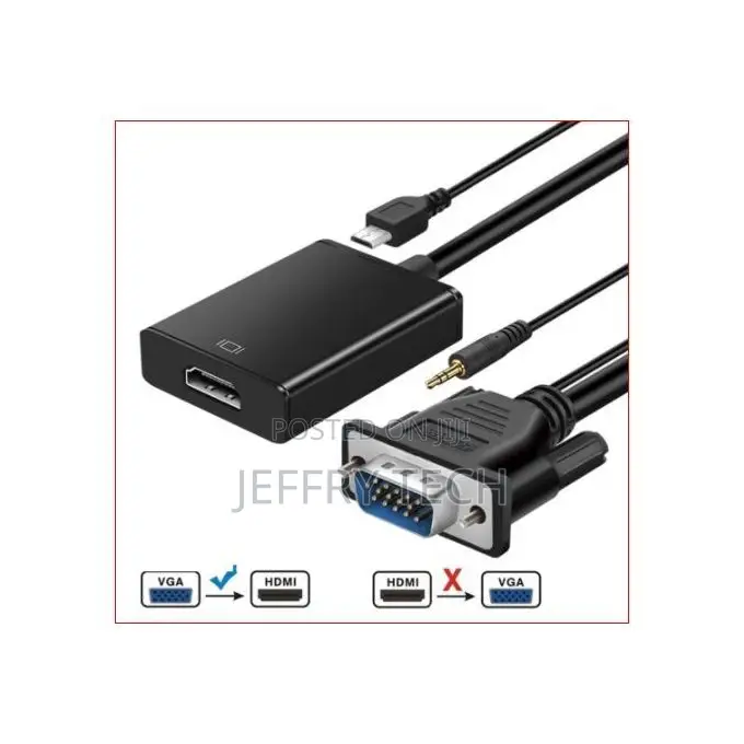 Vga Male to Hdmi Output 1080p Hd+ Audio Tv Av HDTV Video Cable Convert