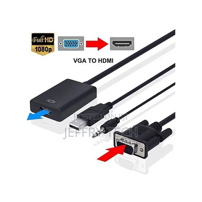 Vga Male to Hdmi Output 1080p Hd+ Audio Tv Av HDTV Video Cable Convert