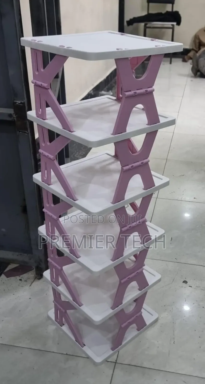 275mm2 X 95cm High 6 Layer Foldable Retracting Shoe Rack