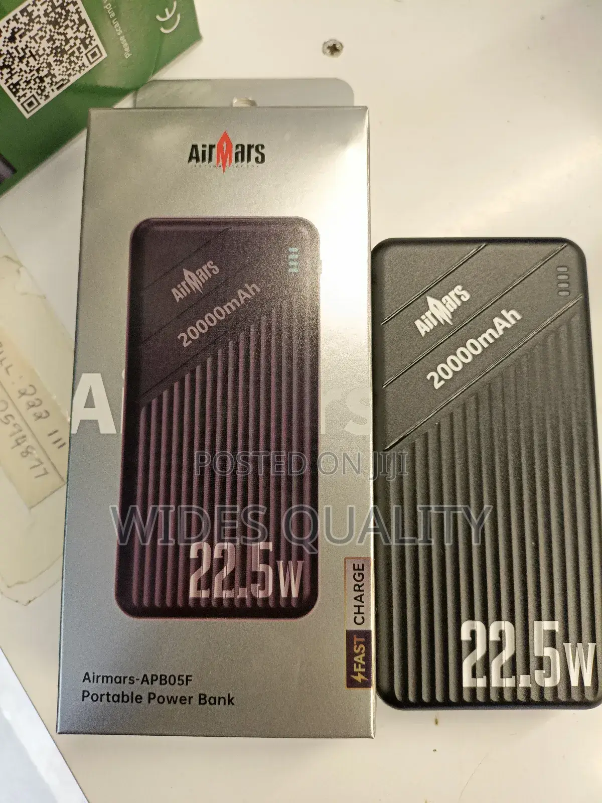 Airmars Portable Power Bank. 20,000mah Capacity 22.5w Fast Charging