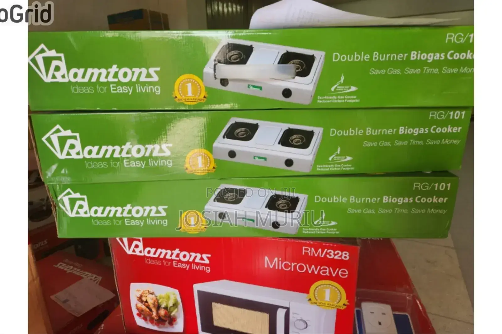 Ramtons 2 Burner Bio Gas Cooker Rg101