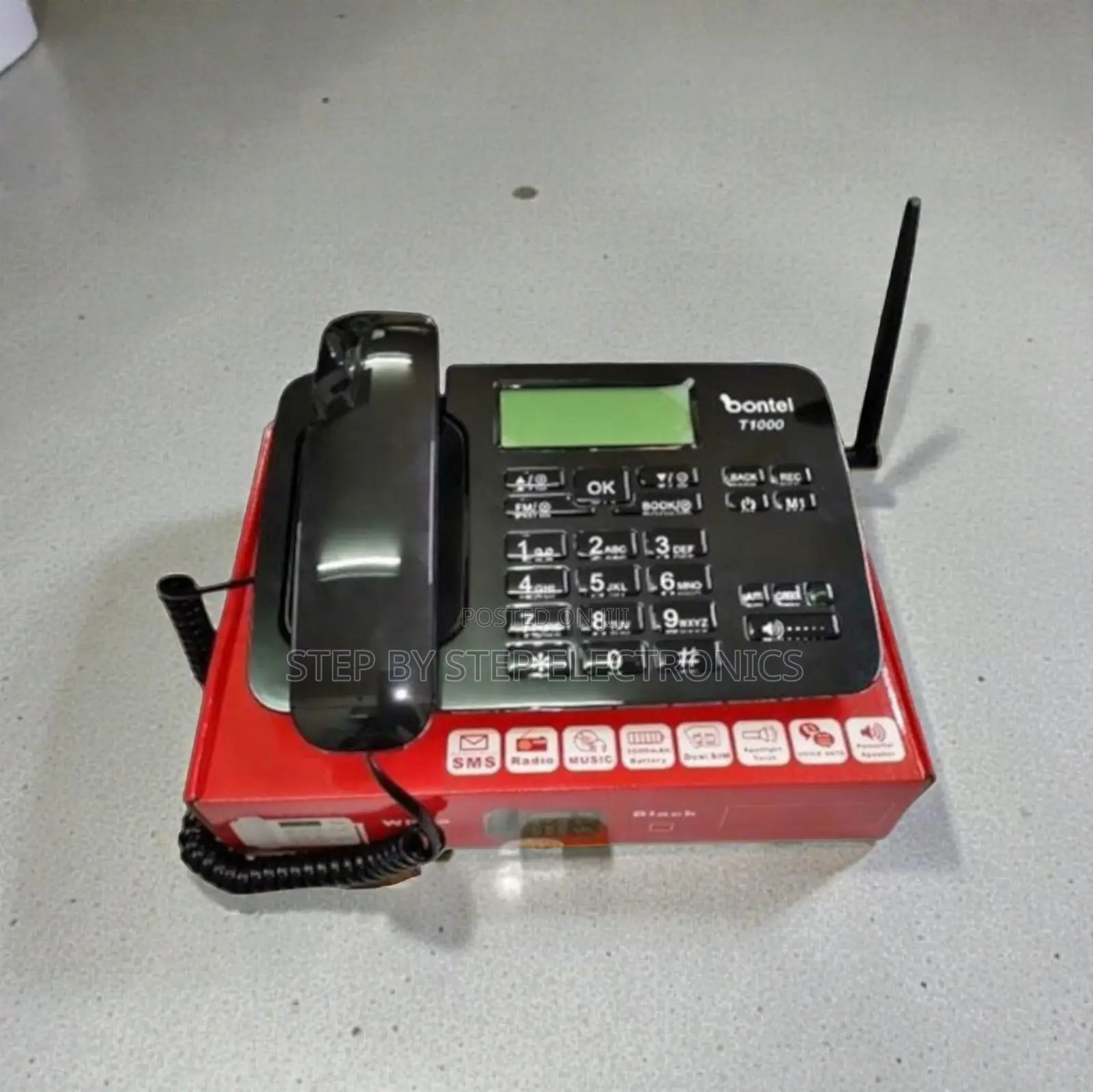 Bontel T1000 GSM Fixed Wireless Desktop Phone Dual Sim Black Color