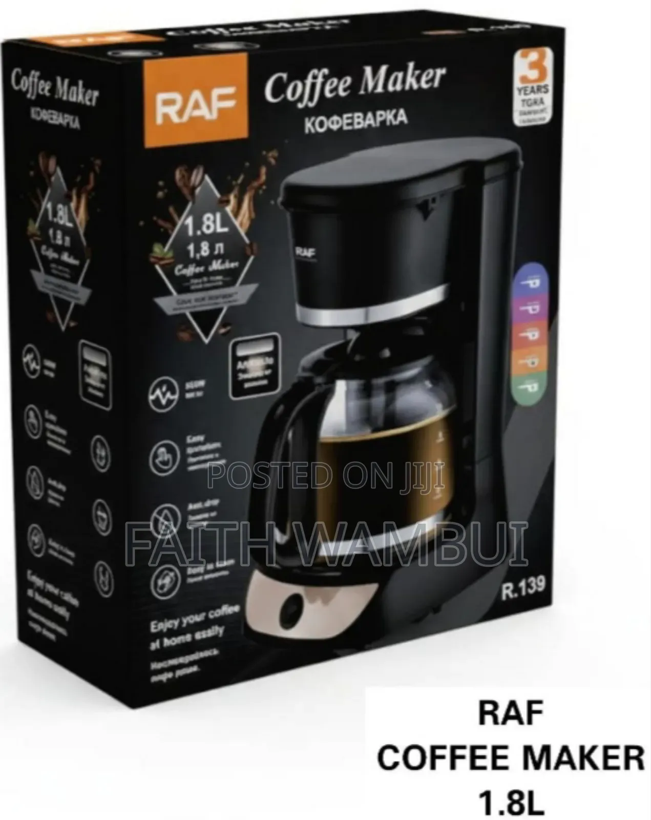 Raf 1.8 Litres Coffee Machine