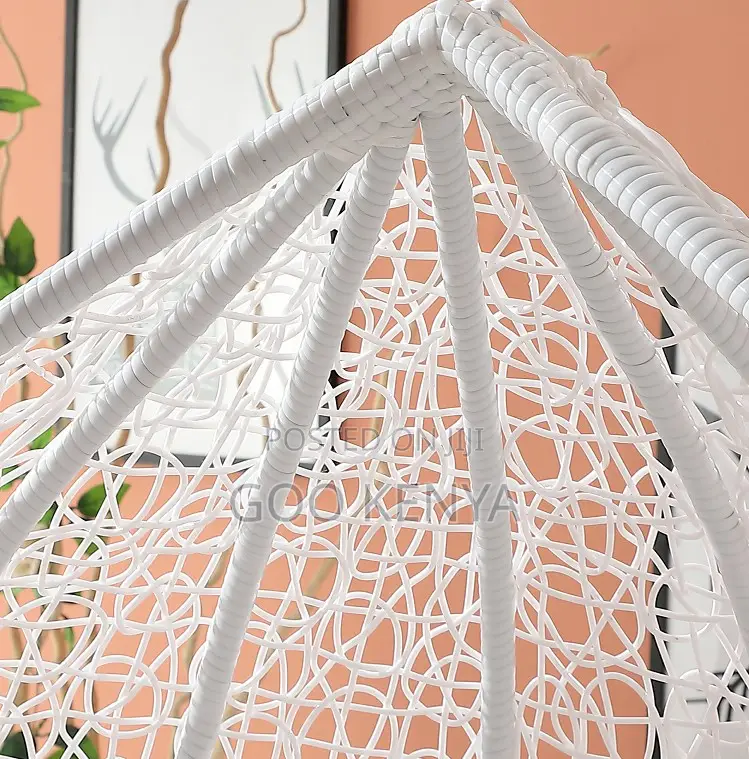 Home Chair; Indoor Outdoor Egg Swing Chair With Modern White Finish