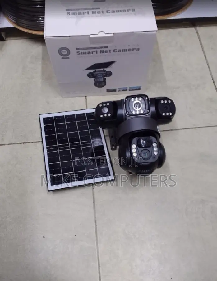 Triple Lens Wifi Wireess Solar Powered CCTV PTZ Full Color Camera