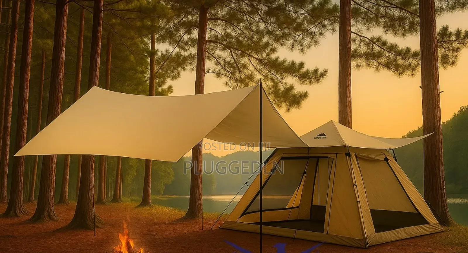 2 in 1 Camping Tent With an Outdoor Tarp/3-4 Persons