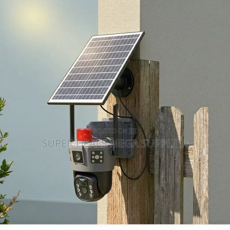 Ip66 Waterproof 4g Dual Lens Solar Camera With Alarm Warning Light