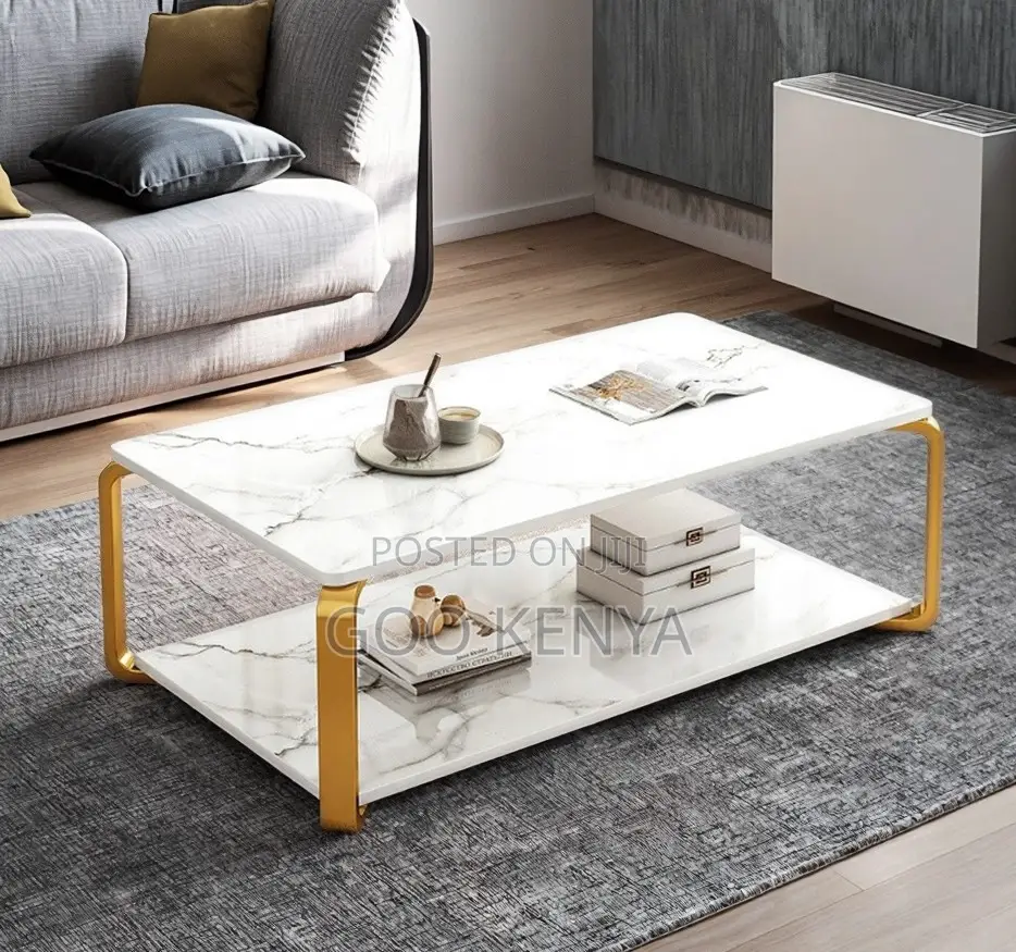 Home Table; MDF Single Tier Pattern Coffee Table -Space-Saving