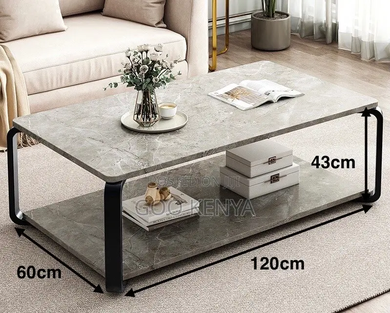 Home Table; MDF Single Tier Pattern Coffee Table -Space-Saving