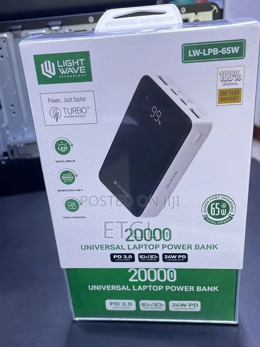 Lightwave 20000 Mah Power Bank (Lw-LPB-65w)