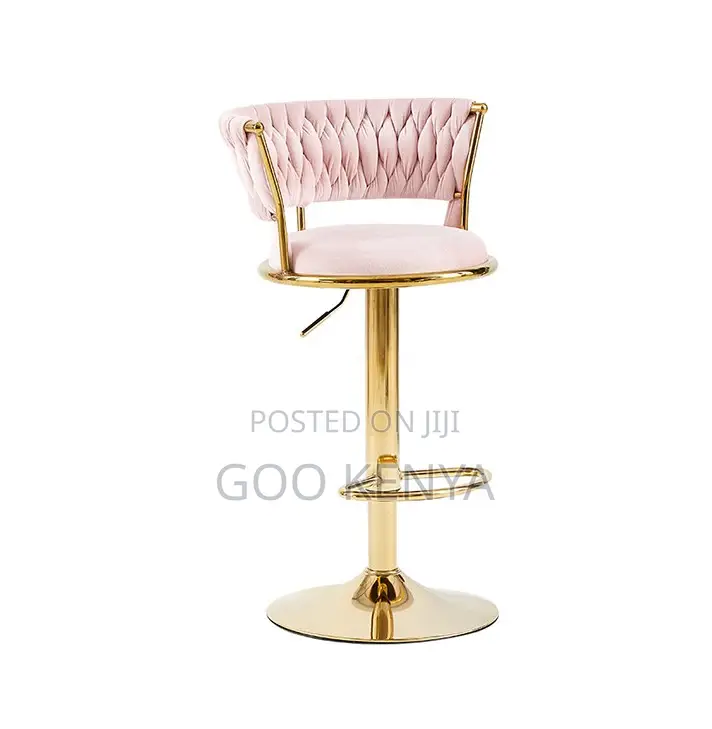 Home Stool; Kitchen/Bar Stool With Golden Metal Frame for Living Space