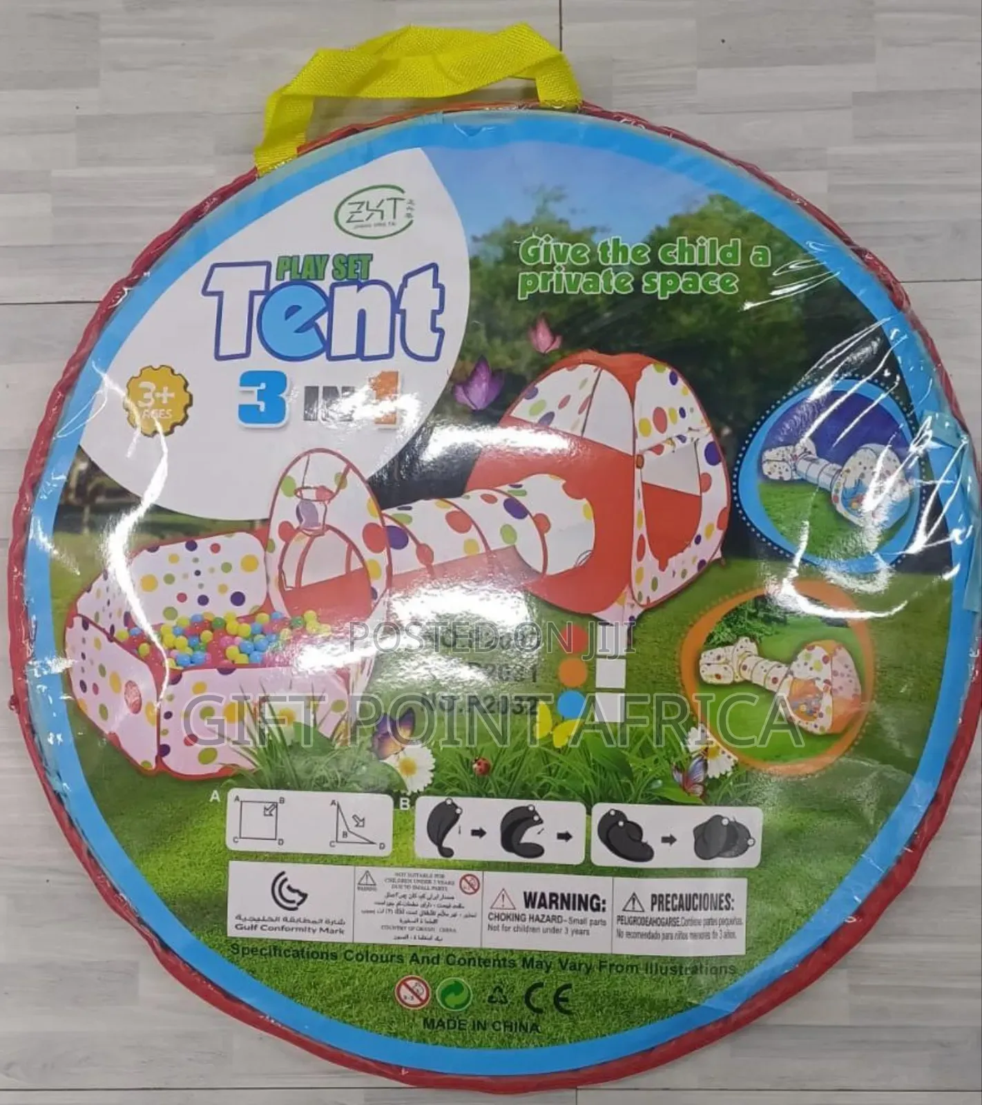Foldable 3 In 1 Kids Tunnel Tent With Colorful Soft Balls