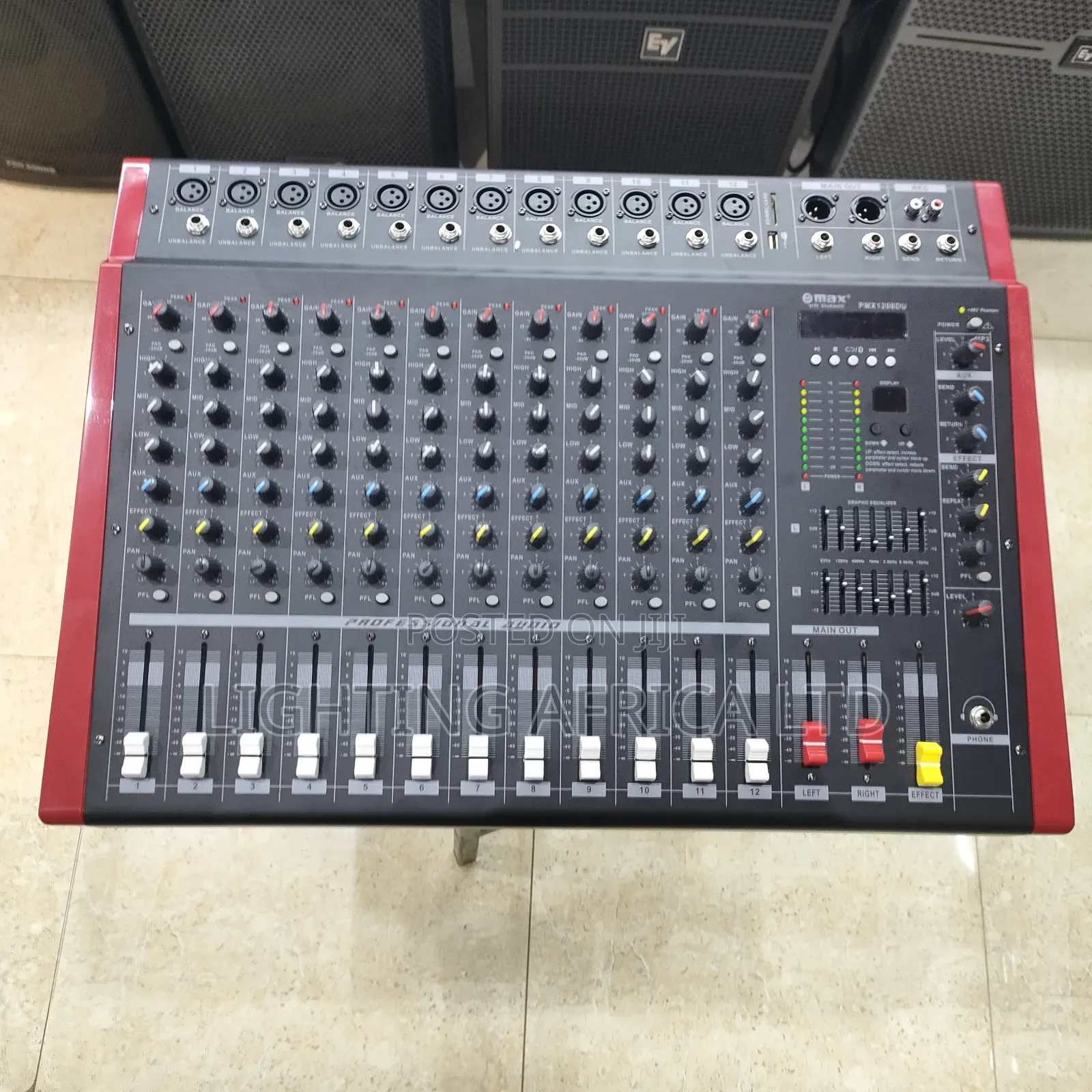 12 Channels Proffesional Powered Mixer Usb and Bluetooth Enabled