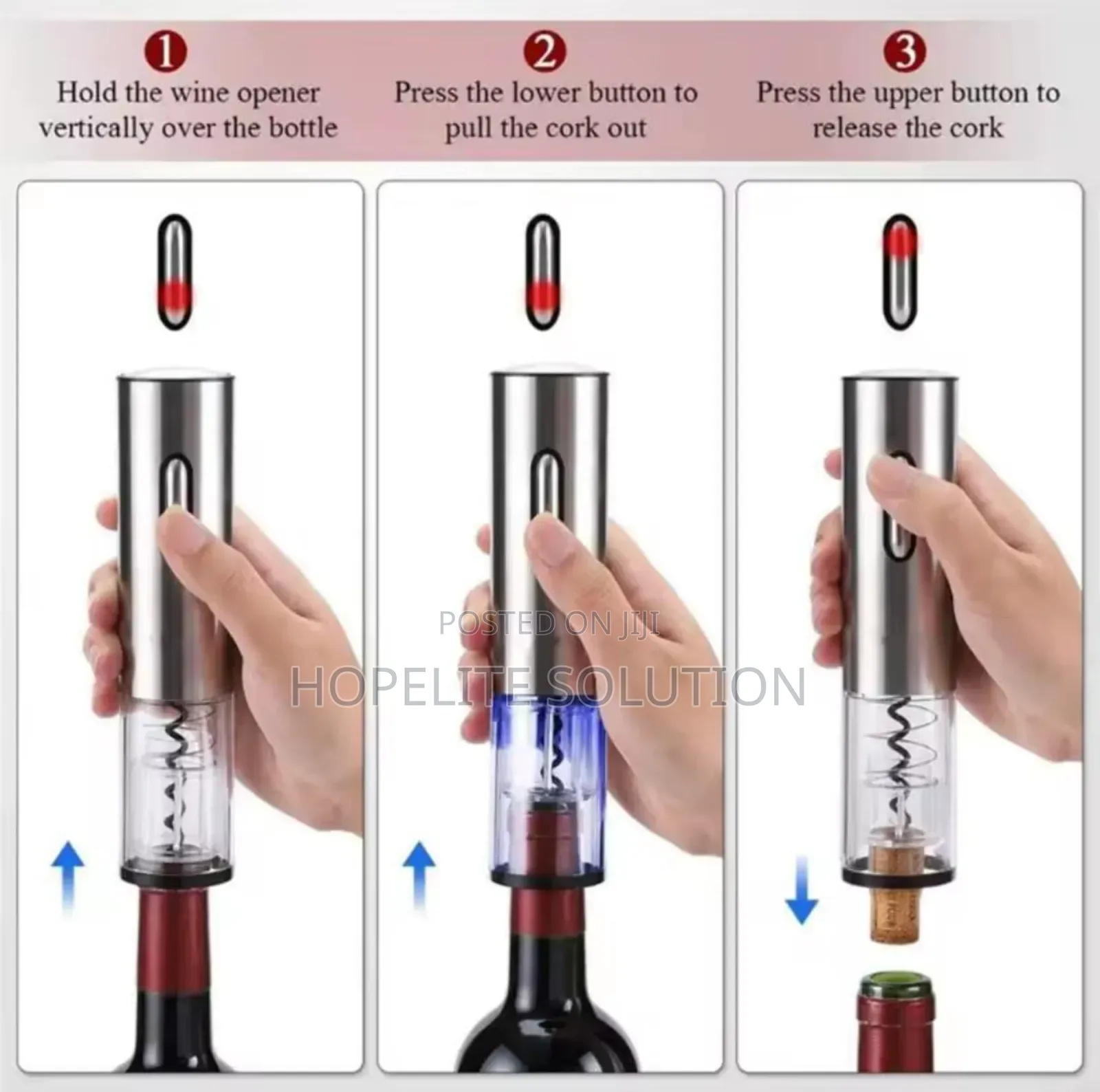 Electric Wine Bottle Opener With Foil Cutter