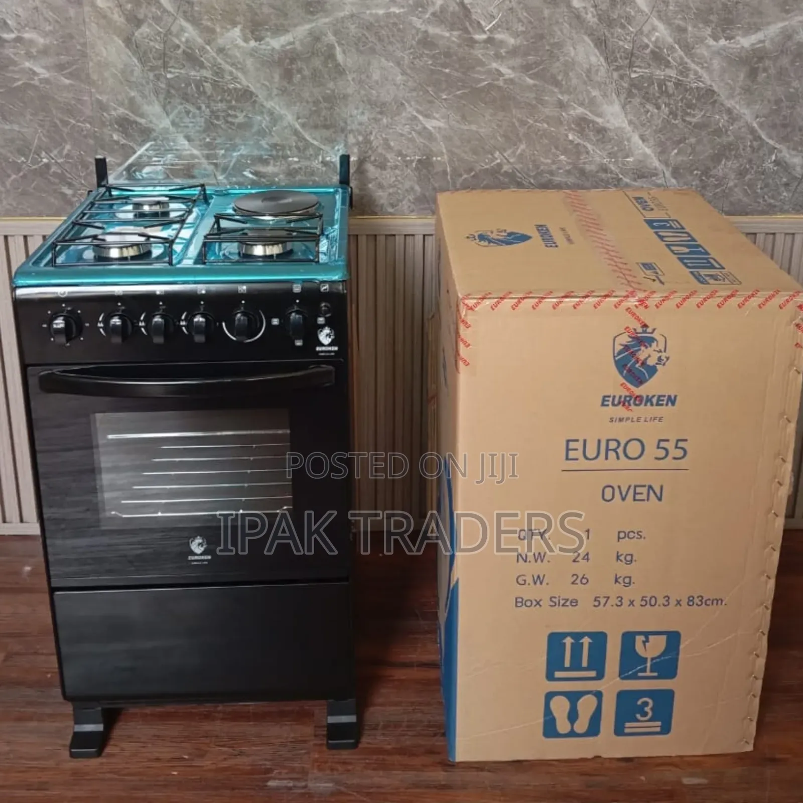 50×55 Euroken 3+1 Standing Cooker With Electric Oven Cooker