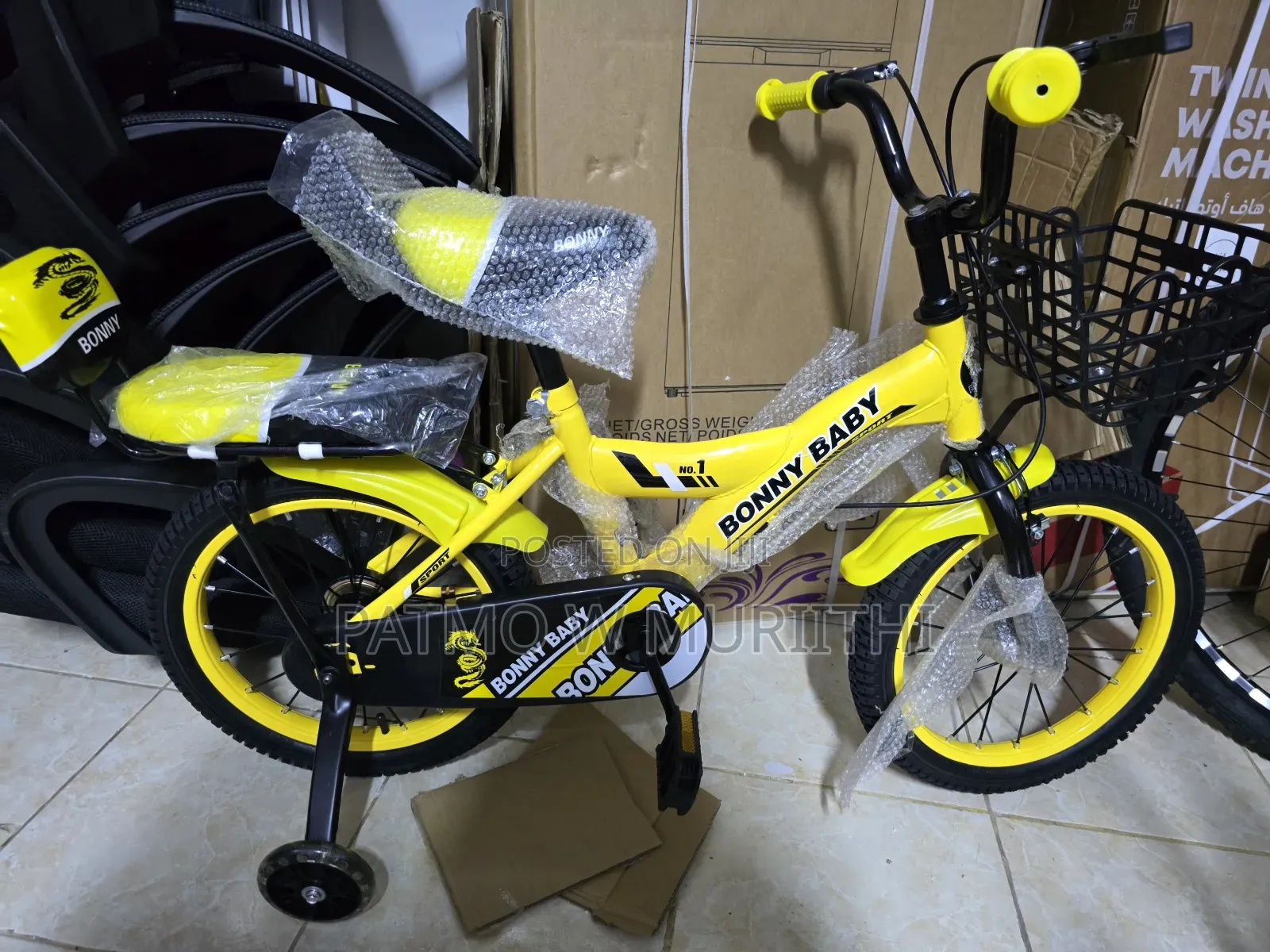 Yellow Bonny Baby Size 16 Kids Bike