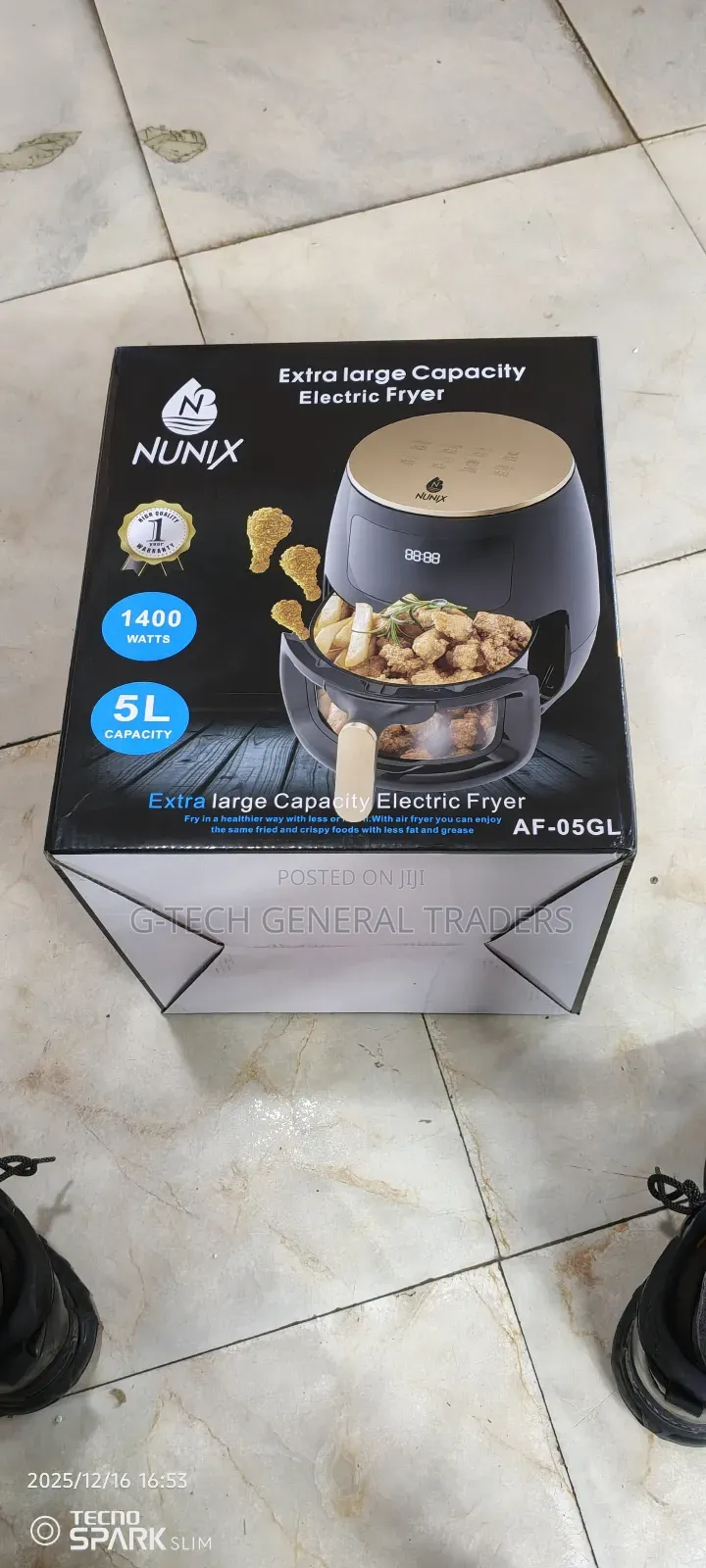 Nunix Extra Large Capacity 1400watts 5l Digital Air Fryer