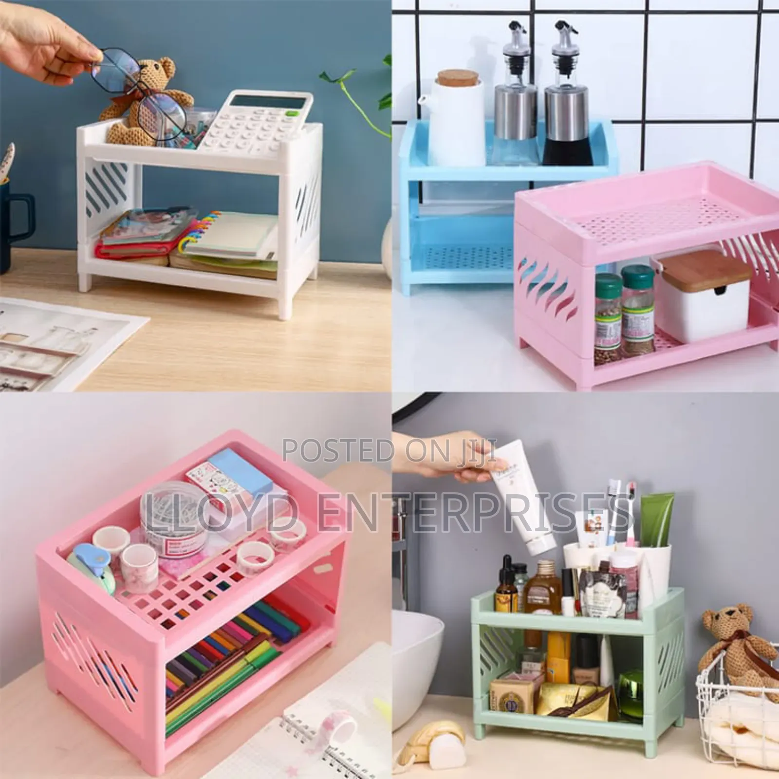 Plastic Detatchable 2 Layer Table Top Organiser