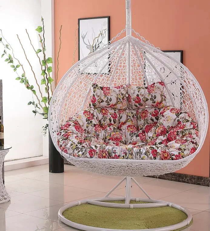 Home Chair; 2-Seater Durable Outdoor Patio With Wicker Basket Design