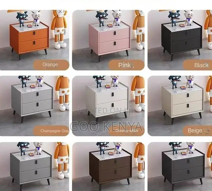 Home Cabinet; European-Style Wood Nightstand – Luxury Bedside Table