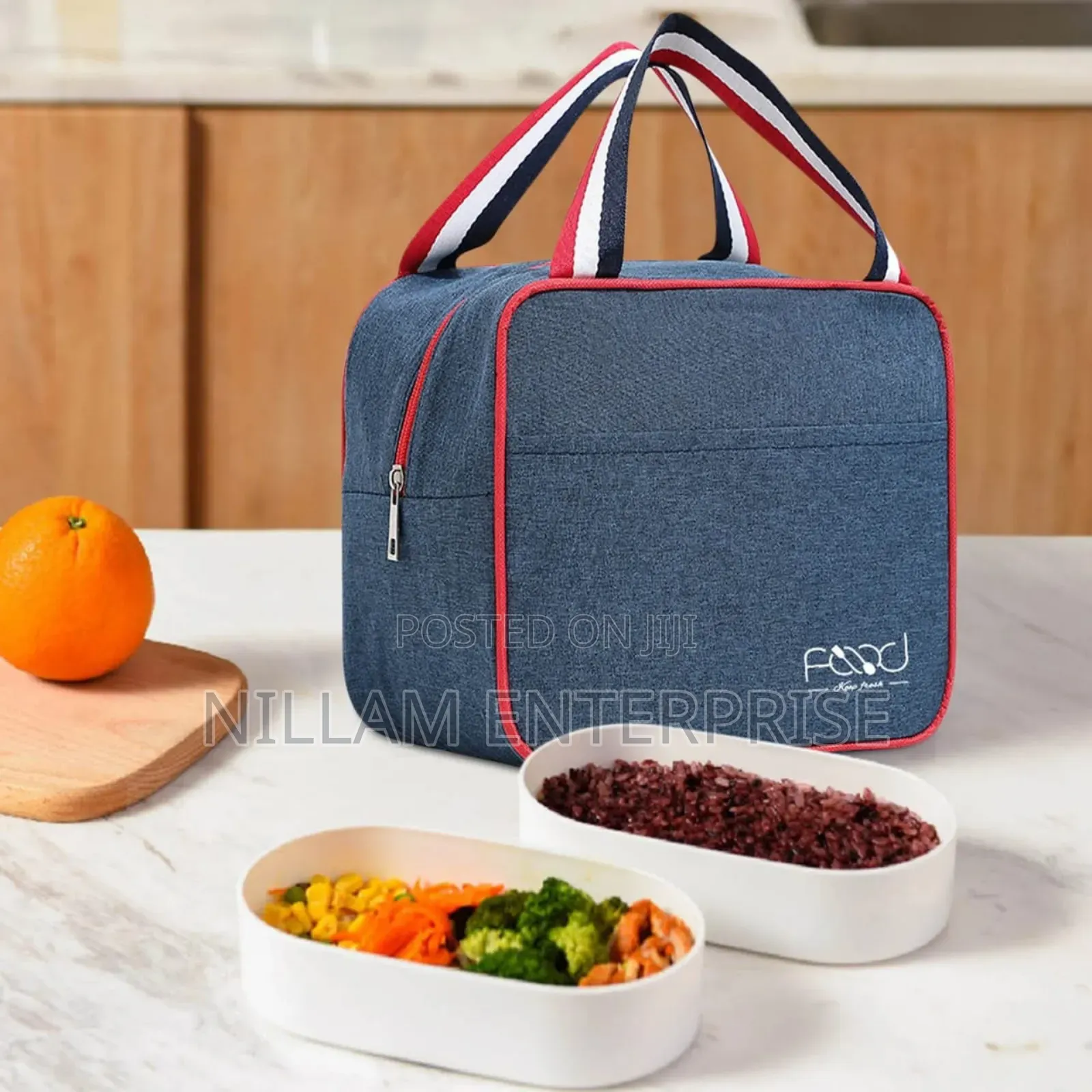 *6l Insulated Square Lunch Bag With Carry Handles,