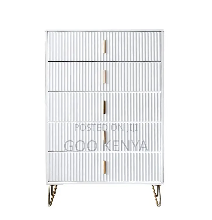 Home Cabinet; 5-Tier Modern Metal Chest of Drawers for Living Room