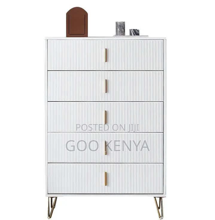 Home Cabinet; 5-Tier Modern Metal Chest of Drawers for Living Room