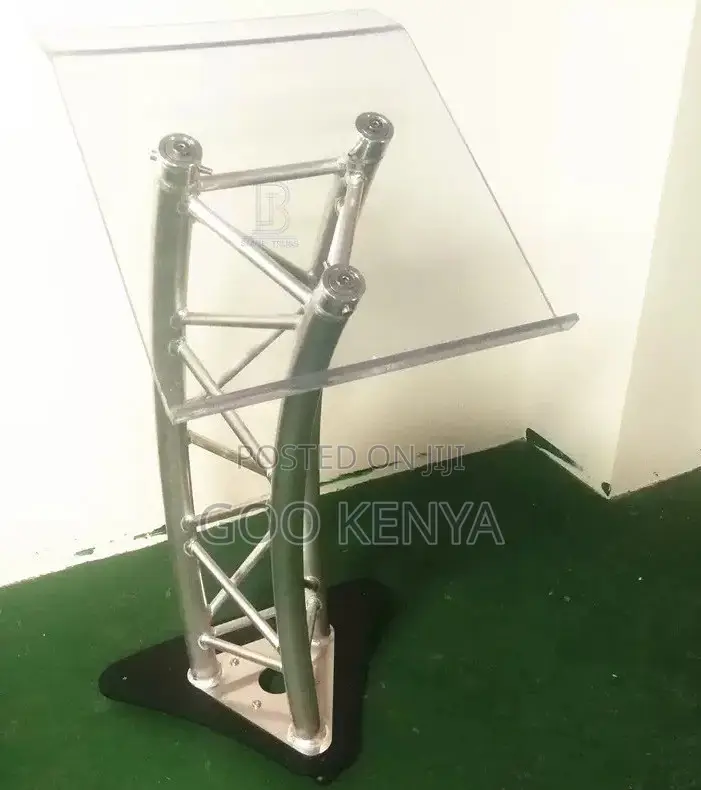 Podium Stand;Modern Triangle Base Acrylic Podium Sturdy Aluminum Truss
