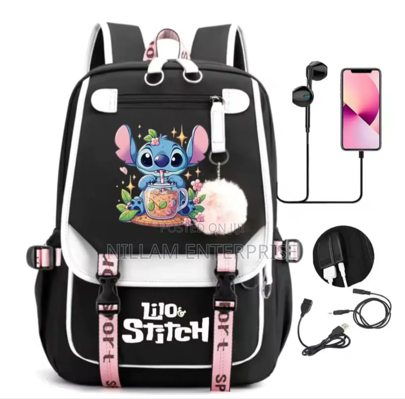 Lilo Stitch School Bag With Usb Port