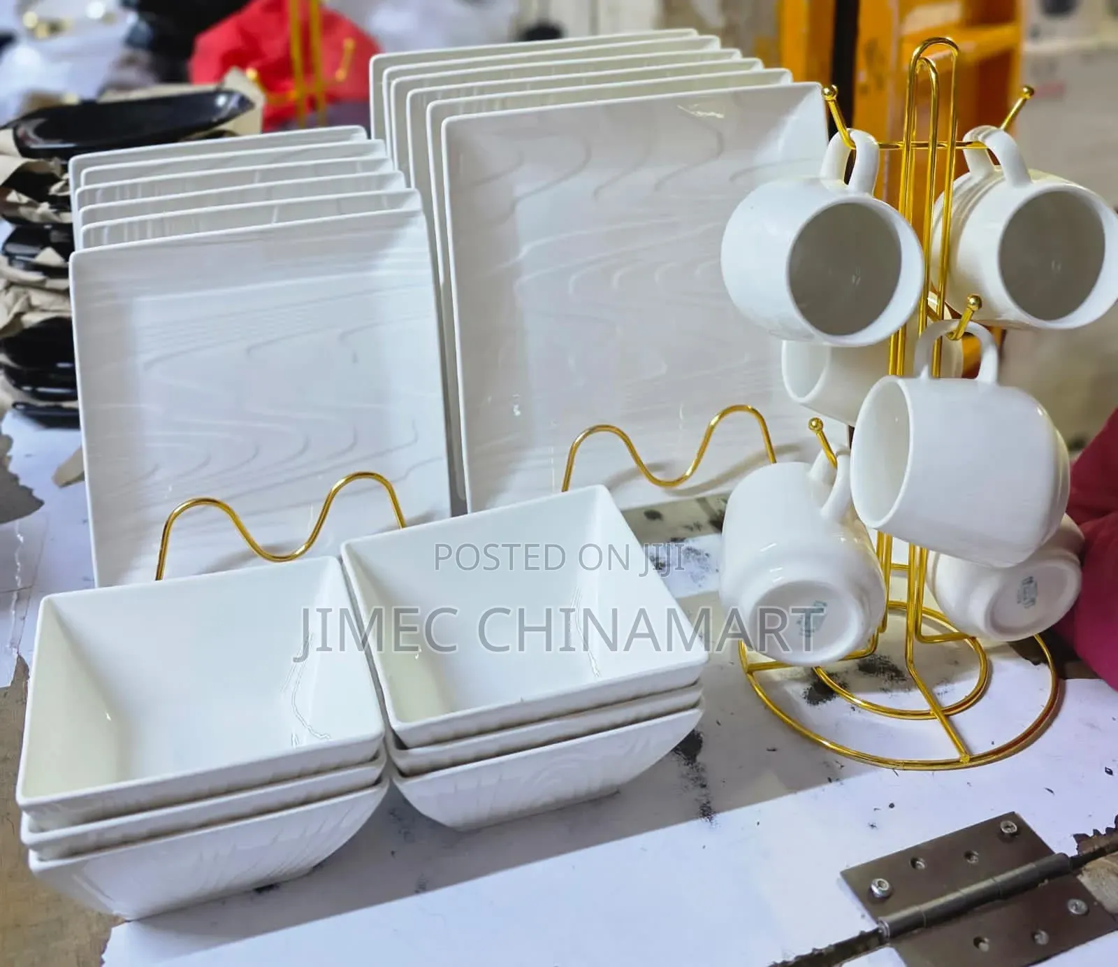 White 24pc Square Dinner Set