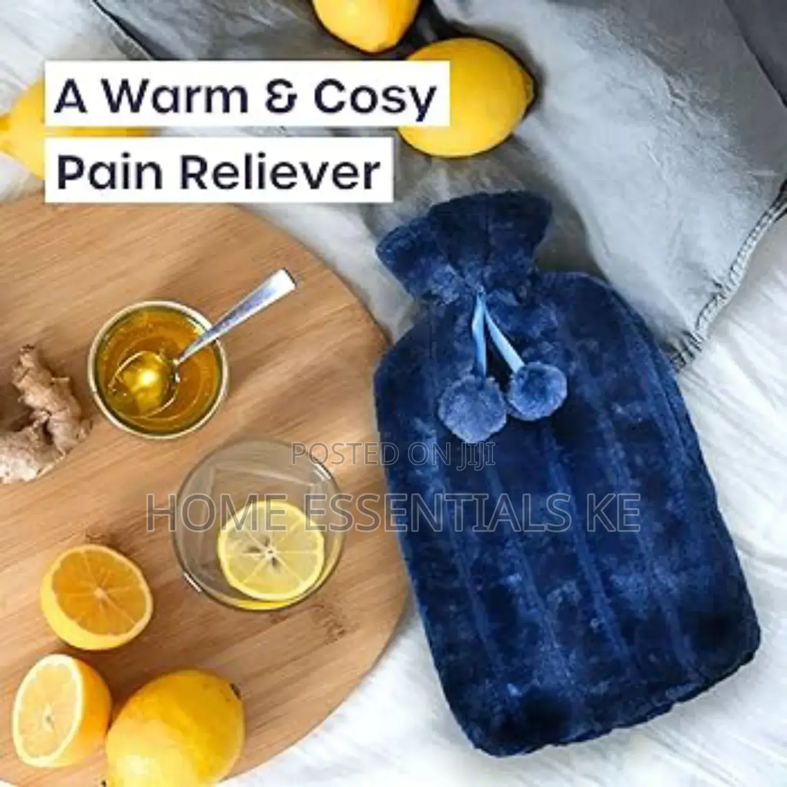 *Fluffy Fabric Covered 2 Litre Hot Water Bottle Bag