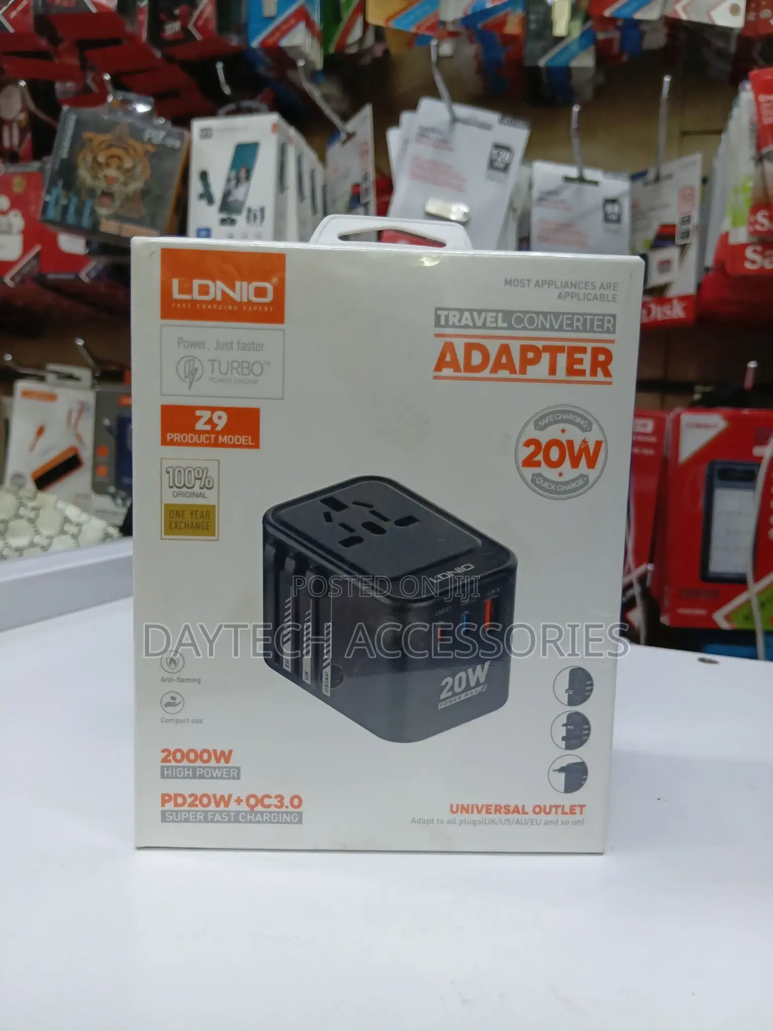 The Ldnio Turbo Power Is a Compact 20w Gan Universal Travel Adapter.