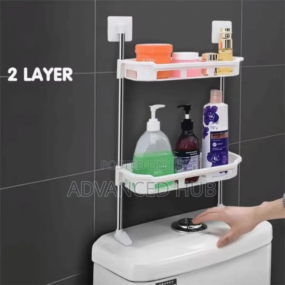2-Layer No-Drill Multipurpose Shelf for Both Bathroom and Kitchen
