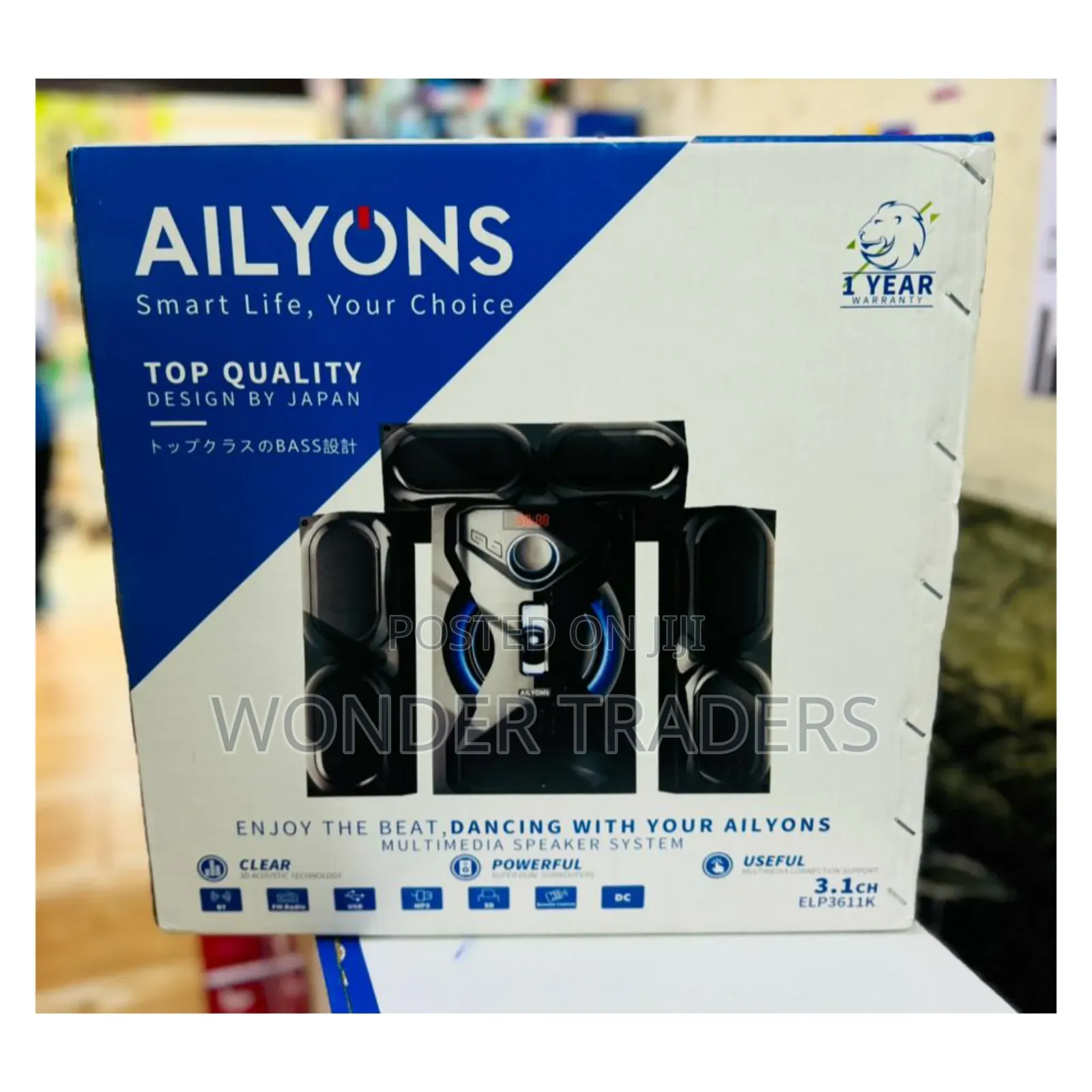 Ailyons 3.1ch Subwoofer Home Theatre Multi Media Bluetooth