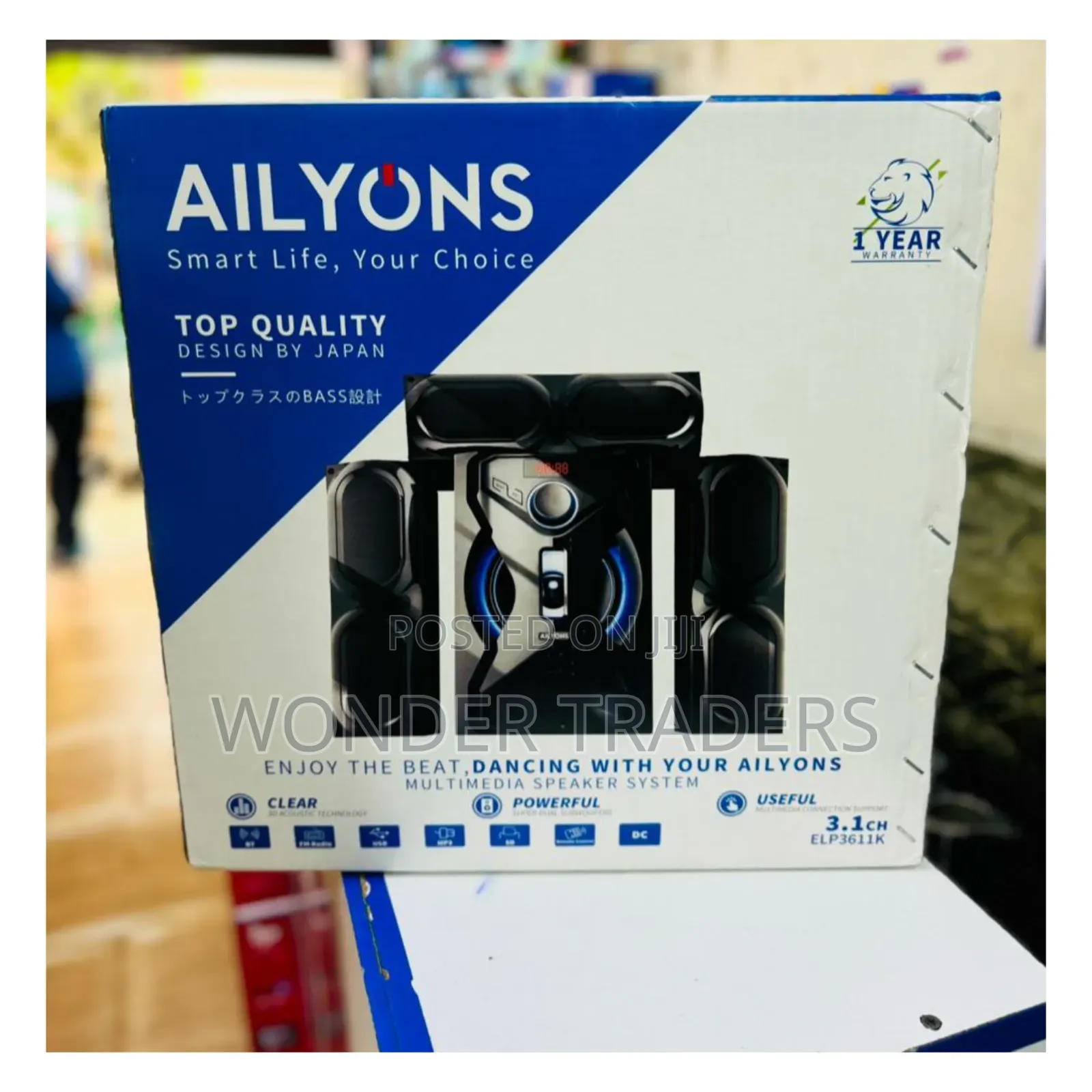 Ailyons 3.1ch Subwoofer Home Theatre Multi Media Bluetooth.