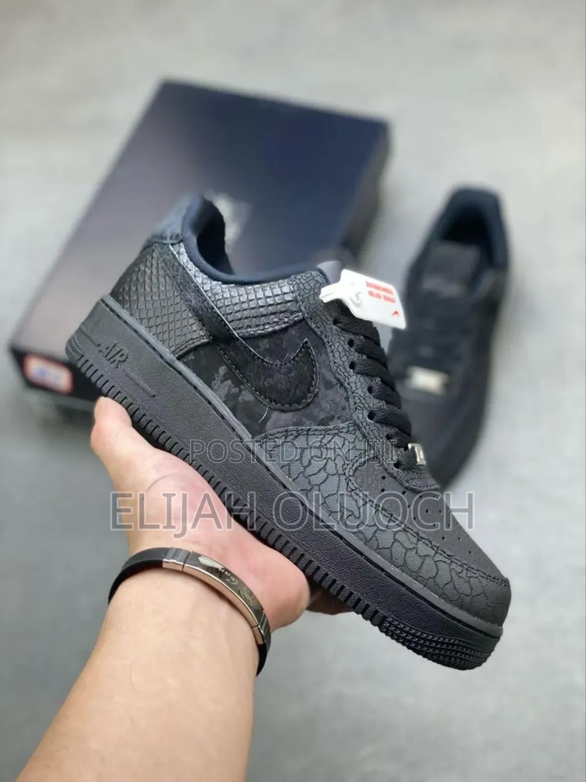 Nike Air Force 1 Low 'Off Noir Snakeskin' Sneaker.
