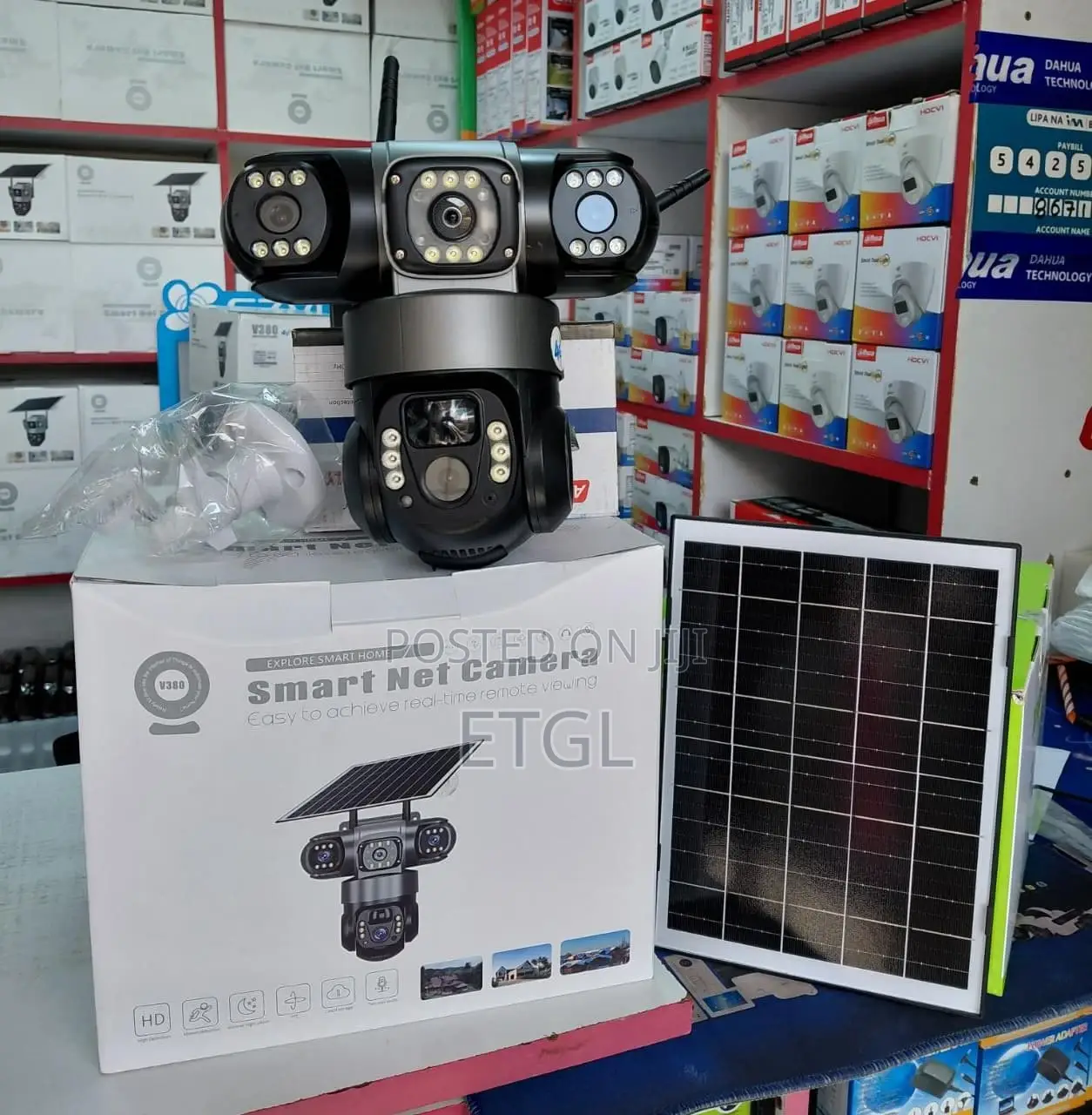 V380 4g/Wifi Triple Lens Solar CCTV Camera