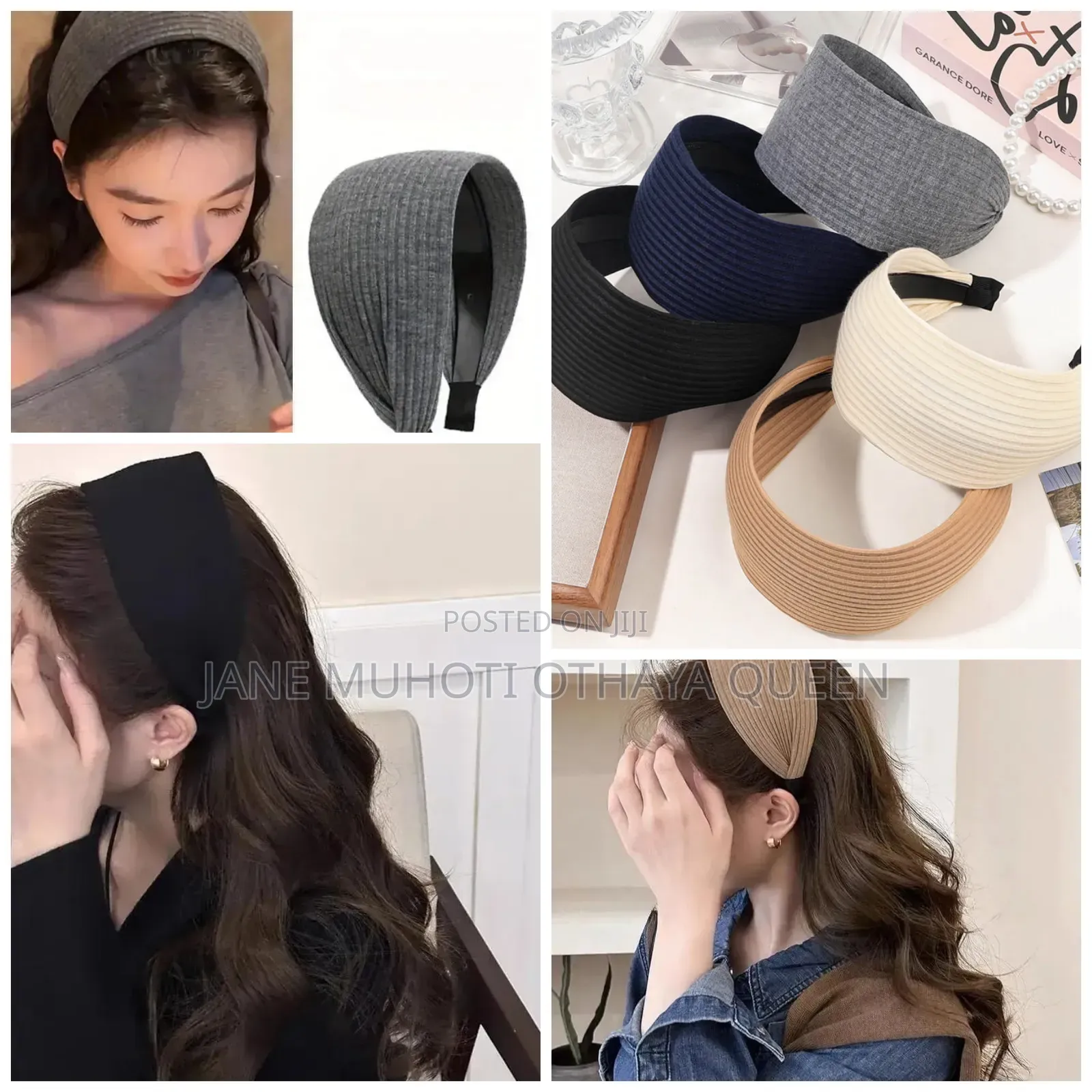 *Anti-Slip Ribbed Elastic Hairband