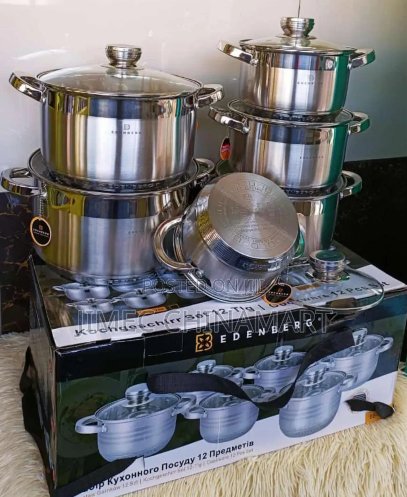 12-PCS Edenberg Stainless Steel Cookware Set