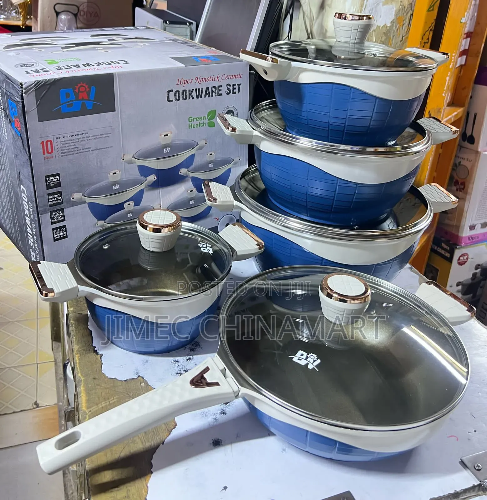 10-PCS Healthy Ceramic Nonstick Cookware Set