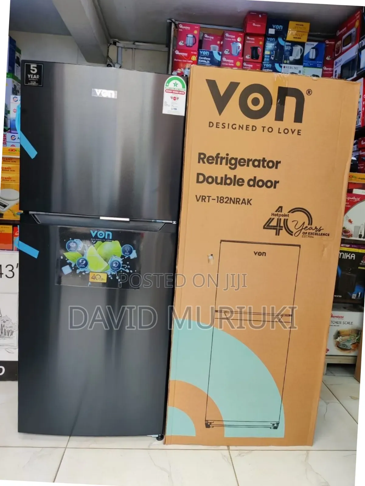Von Fridge Double Door 181litres No Frost Ni