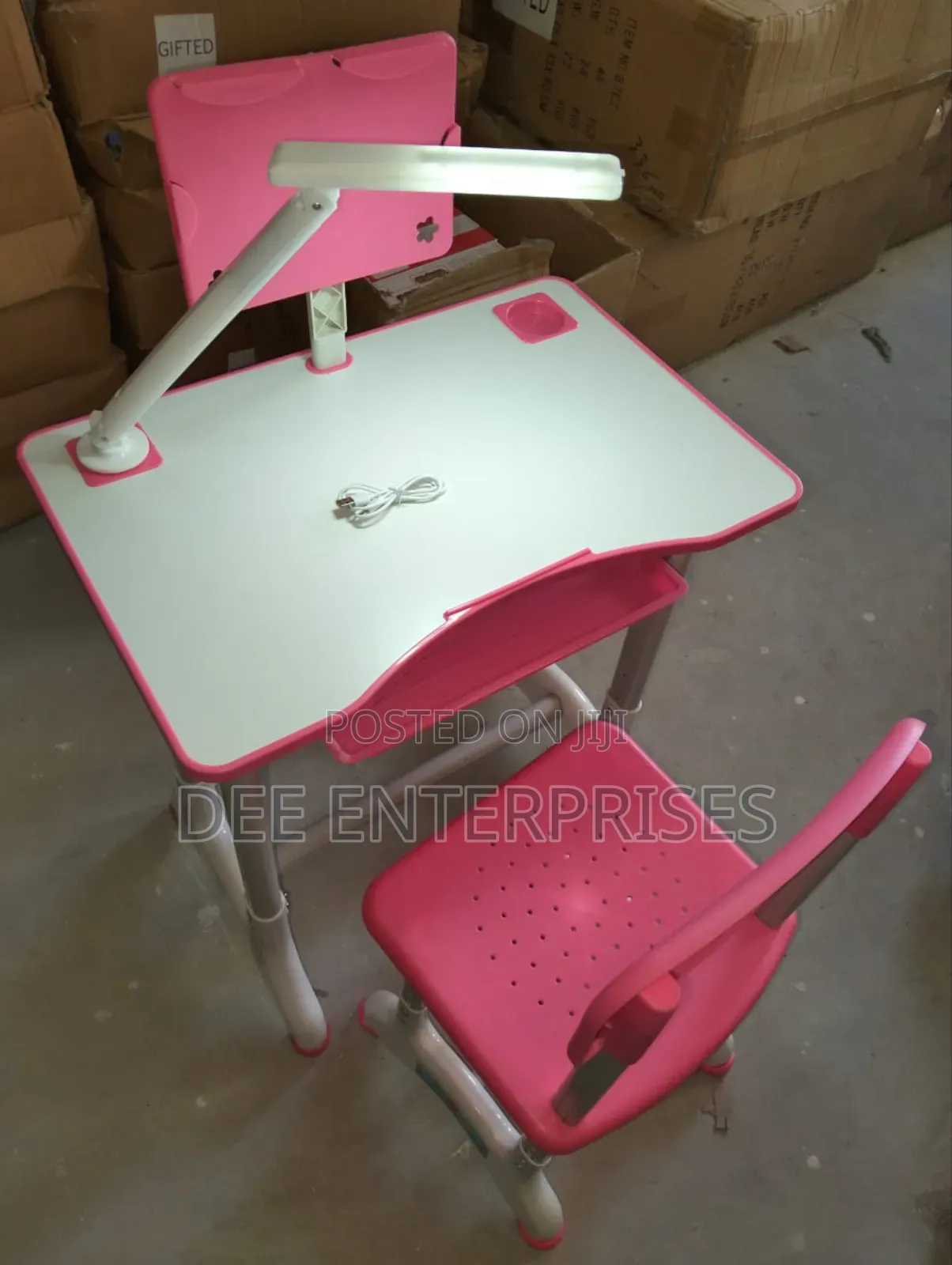 Kids Study Table With Rechargeable Lamp