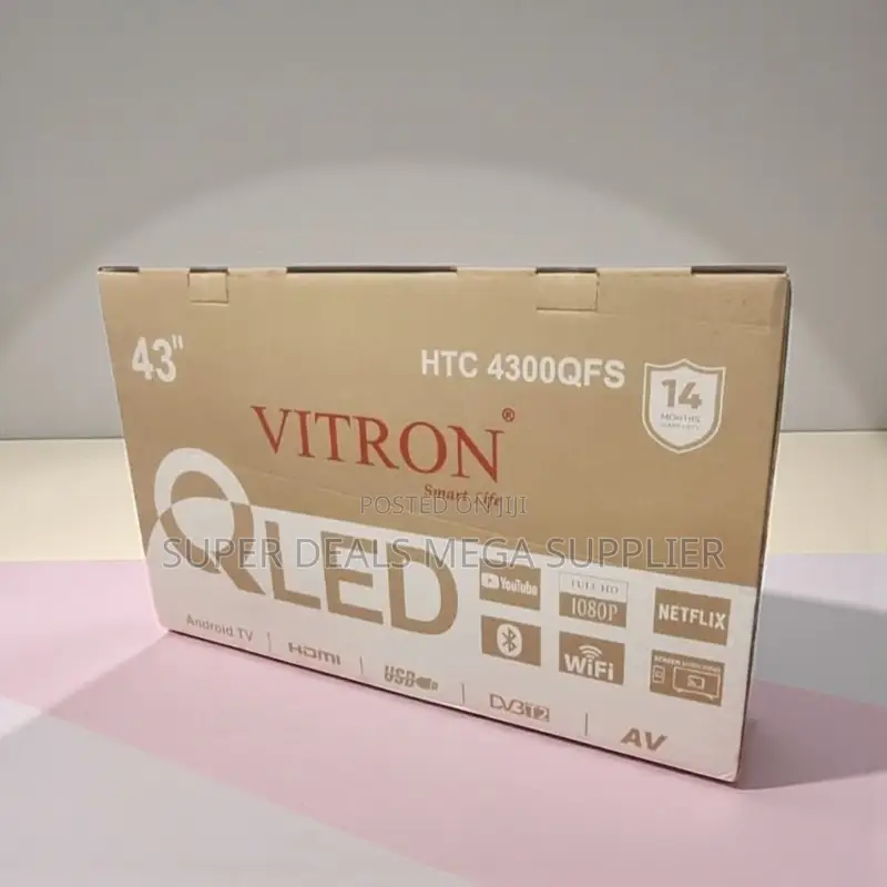 Wifi Support Vitron 43 Inch Qled Smart Android Frameless Led Tv
