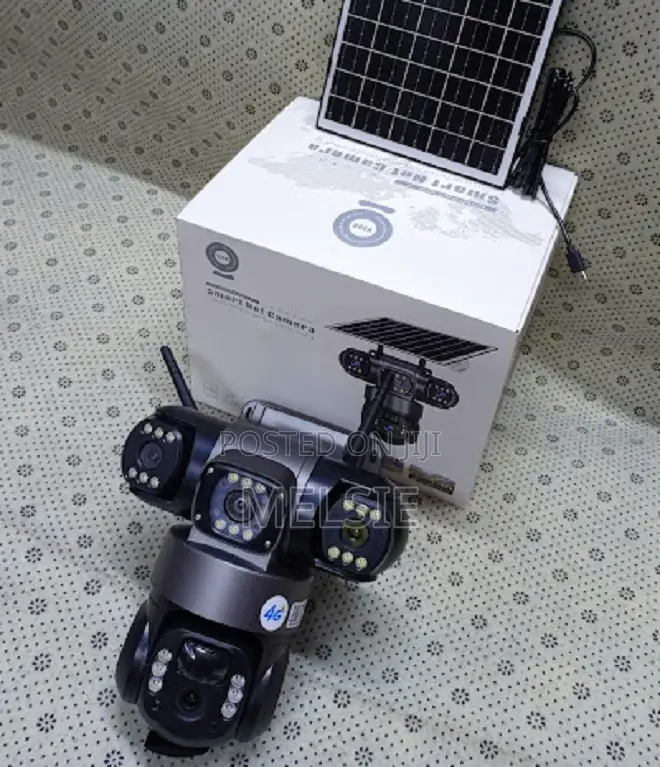 Triple Lens 4g Solar Camera With Long-Lasting Rechargeable Battery