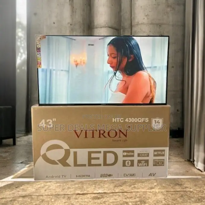 Netflix and Youtube Support Vitron 43 Inch Qled Smart Led Tv