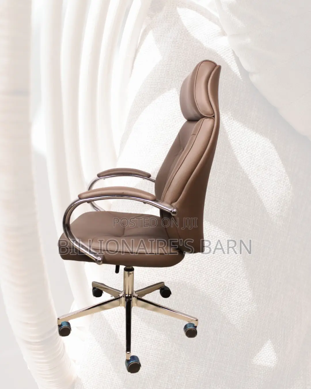 Ergonomic — Leather Brown Chair High-Density | Delivery Available