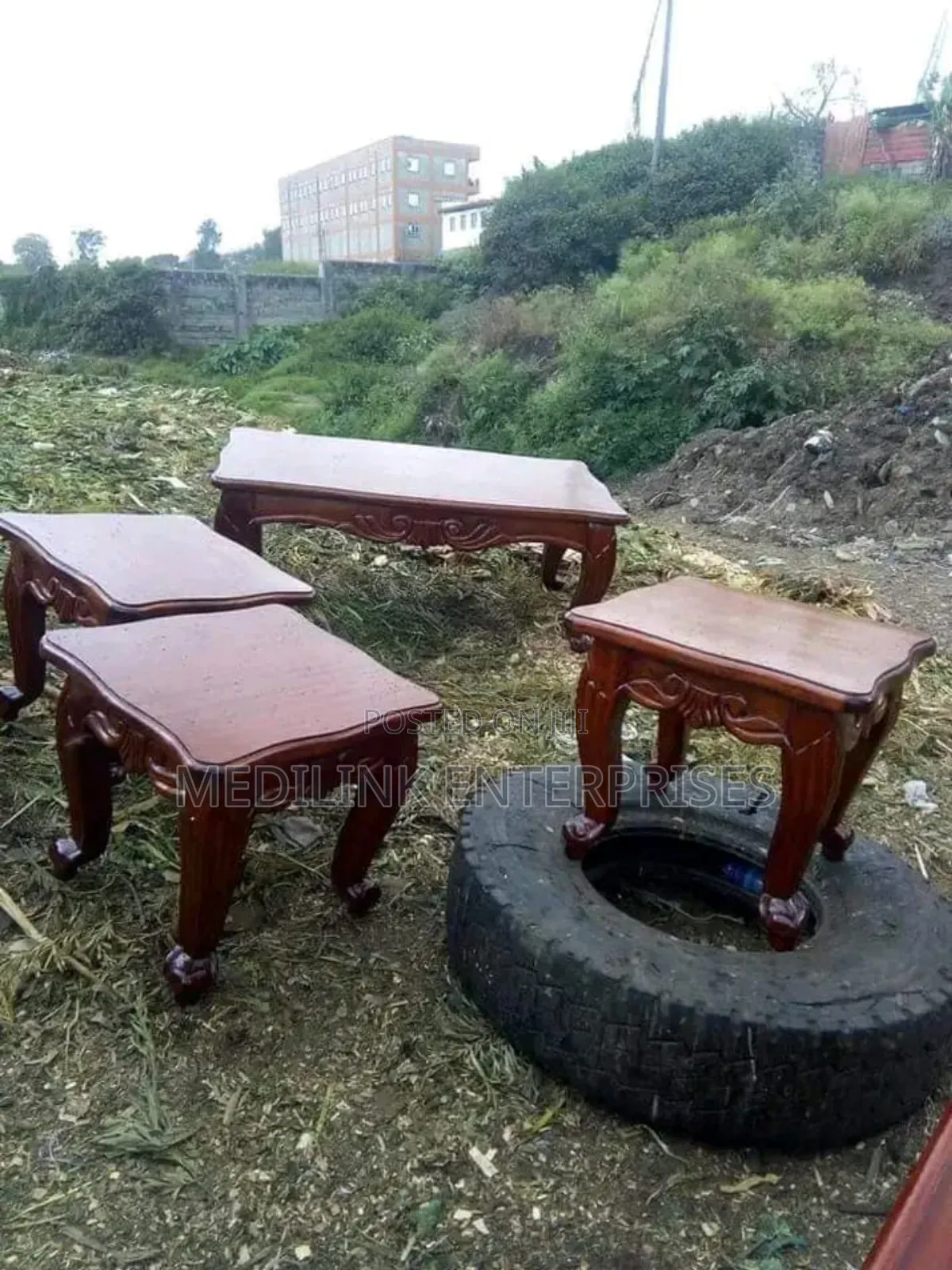 Mahogany Crafted Coffee Table Stools