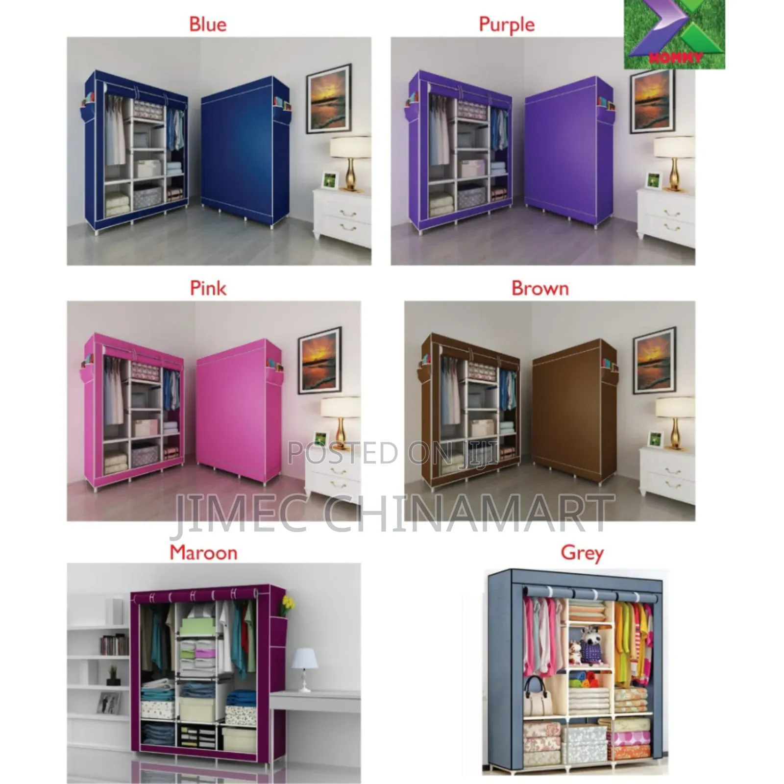Metallic 3-Column Wardrobe